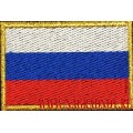 Нашивка на рукав Флаг России кант нить золотого цвета