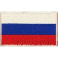 Патч Флаг РФ кант белого цвета с липучкой