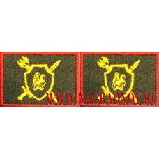 Вышитые петличные эмблемы Военной полиции рамка красного цвета