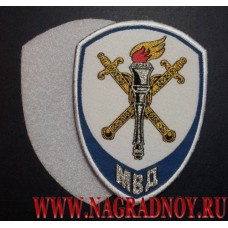 Жаккардовый шеврон сотрудников следственных органов МВД для рубашки белого цвета с липучкой