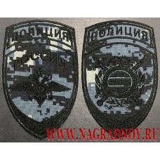 Комплект шевронов сотрудников полиции Охрана общественного порядка для камуфляжа Цифра