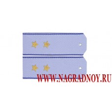 Погоны прапорщика ФСБ с вышитыми звёздами для рубашки голубого цвета