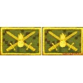 Вышитые петличные эмблемы Сухопутных войск с липучкой камуфляж Пиксель зеленый