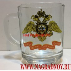 Стеклянная кружка с эмблемой МВД РФ