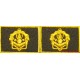 Вышитые петличные эмблемы инженерных войск с липучкой нить желтого цвета