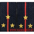 Фальшпогоны МВД нового образца с вышитыми звездами для старшего лейтенанта