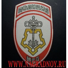 Нашивка жаккардовая подразделения вневедомственной охраны МВД на рубашку белого цвета